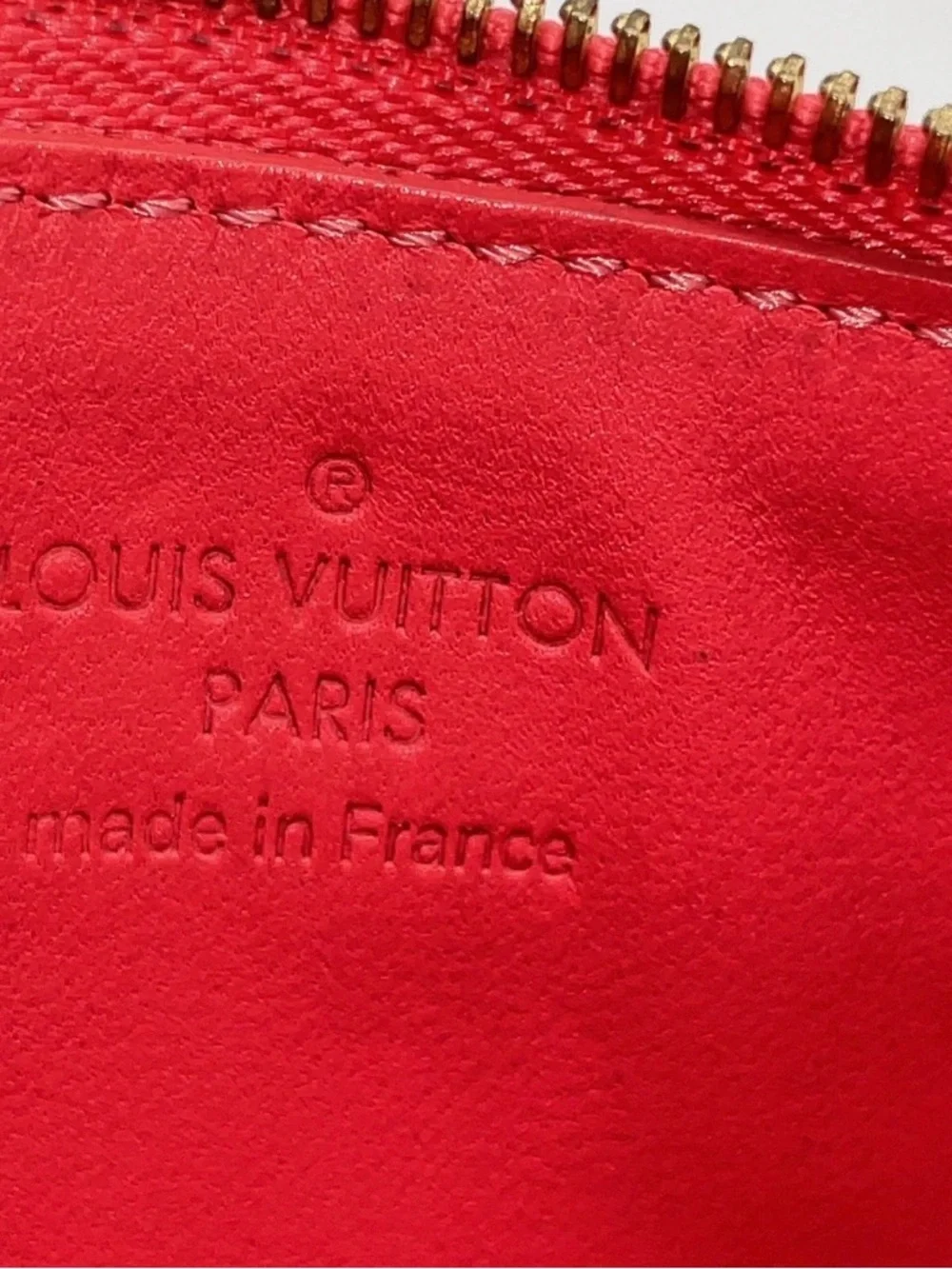 Auth Louis Vuitton Monogram Vernis Pochette Clé Orange Sunset